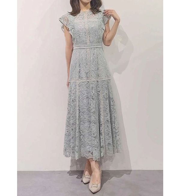 MERCURYDUO「レースハイネックワンピース」|ワンピース|ミントグリーン