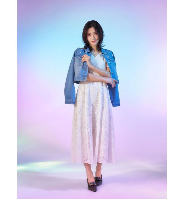 MERCURYDUO「レースパイピングロングワンピース」|ワンピース|