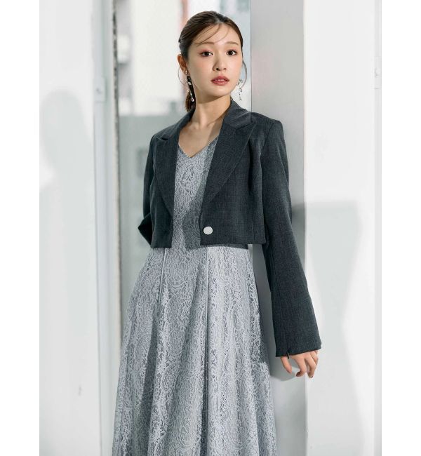 MERCURYDUO「レースパイピングロングワンピース」|ワンピース|