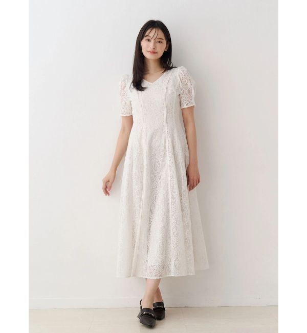 MERCURYDUO「レースパイピングロングワンピース」|ワンピース|