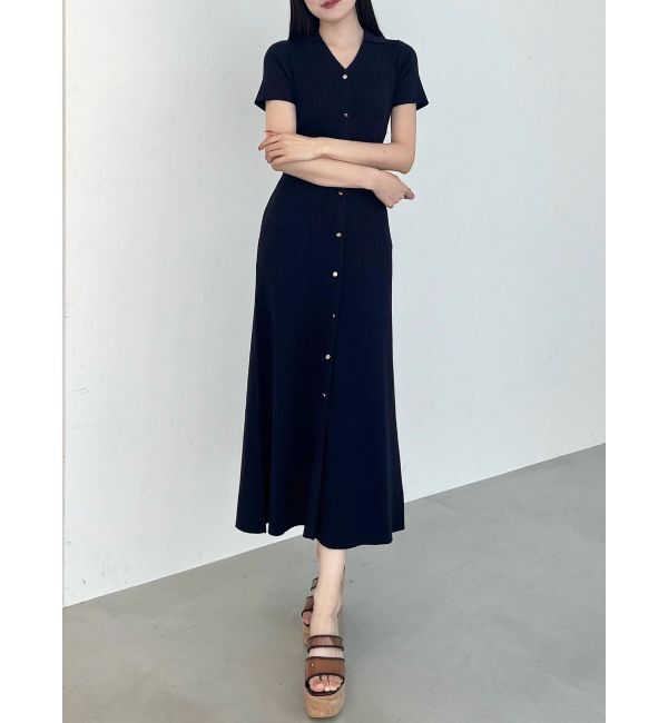 MERCURYDUO「ワイドリブスキッパーニットワンピース」|ワンピース|