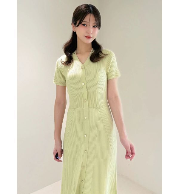 MERCURYDUO「ワイドリブスキッパーニットワンピース」|ワンピース|