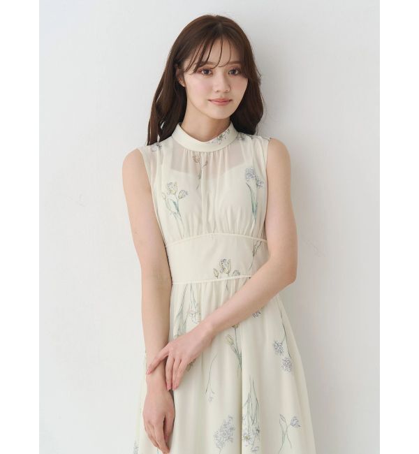 MERCURYDUO「花柄バックレースアップワンピース」|ワンピース|