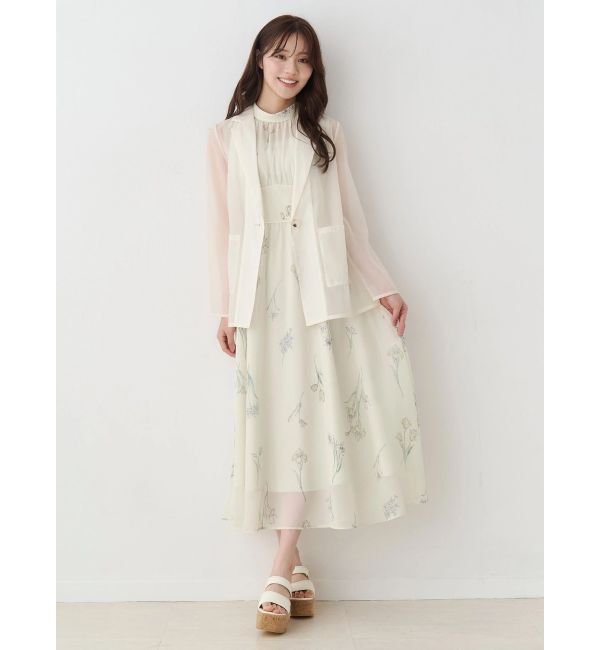 MERCURYDUO「花柄バックレースアップワンピース」|ワンピース|