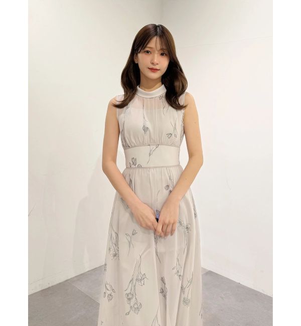 MERCURYDUO「花柄バックレースアップワンピース」|ワンピース|