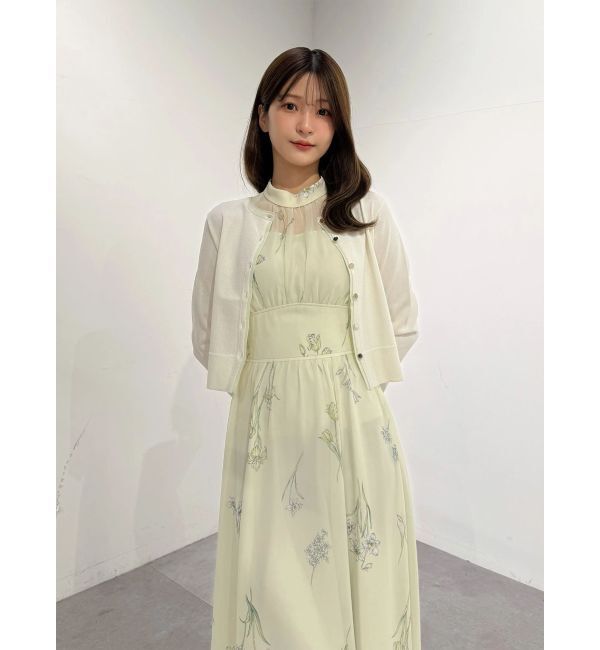 MERCURYDUO「花柄バックレースアップワンピース」|ワンピース|