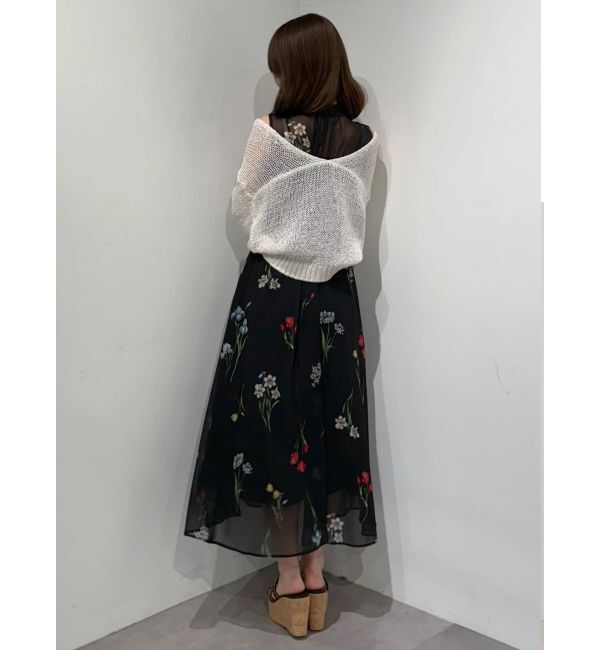 MERCURYDUO「花柄バックレースアップワンピース」|ワンピース|