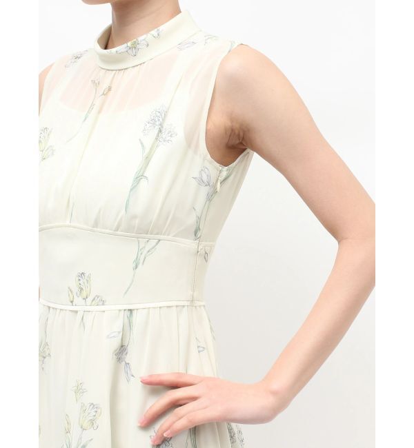 MERCURYDUO「花柄バックレースアップワンピース」|ワンピース|