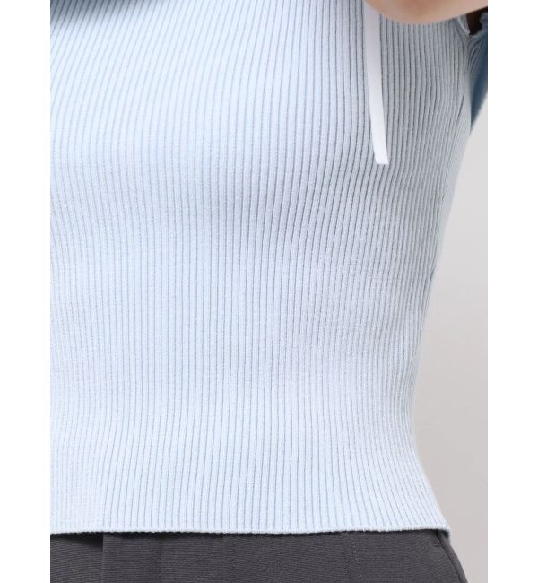 MERCURYDUO「レース切替オフショルハーフスリーブニットトップス」|ニット・セーター|