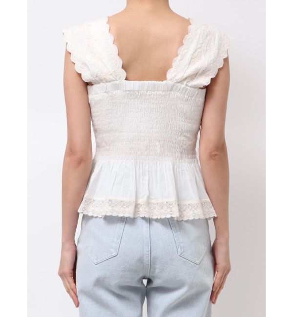 MERCURYDUO「コットンカットワーク刺繍ペプラムブラウス」|シャツ・ブラウス|