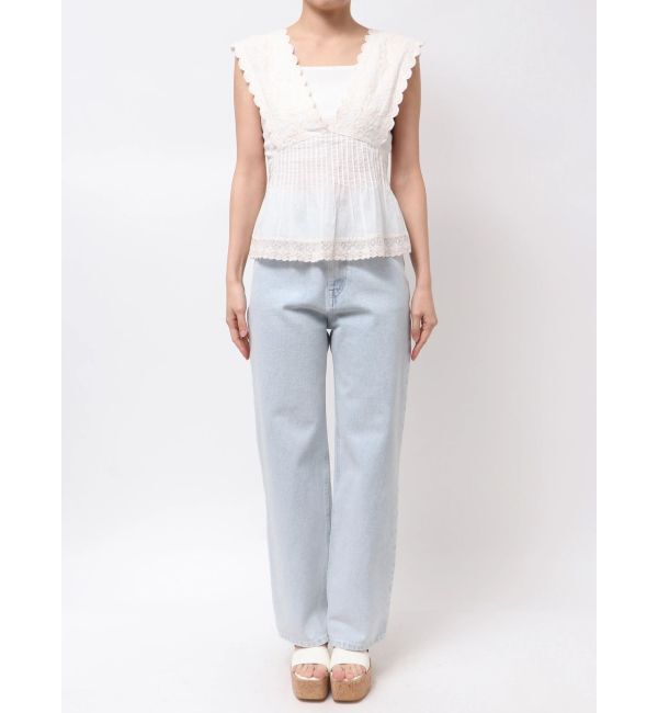 MERCURYDUO「コットンカットワーク刺繍ペプラムブラウス」|シャツ・ブラウス|