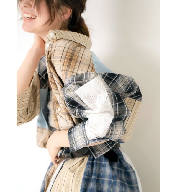 Ungrid「ビッグシルエットリメイクチェックシャツ」|シャツ・ブラウス|