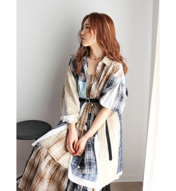 Ungrid「ビッグシルエットリメイクチェックシャツ」|シャツ・ブラウス|