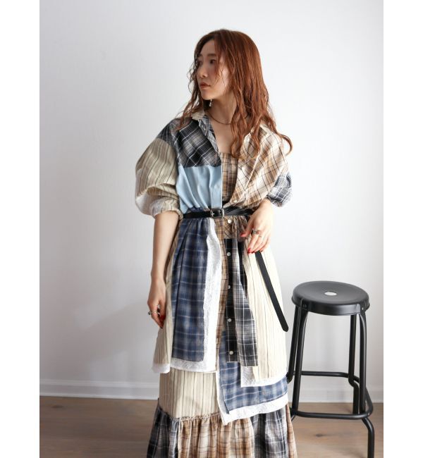 Ungrid「ビッグシルエットリメイクチェックシャツ」|シャツ・ブラウス|