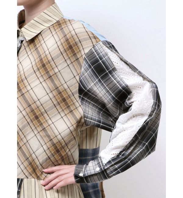 Ungrid「ビッグシルエットリメイクチェックシャツ」|シャツ・ブラウス|
