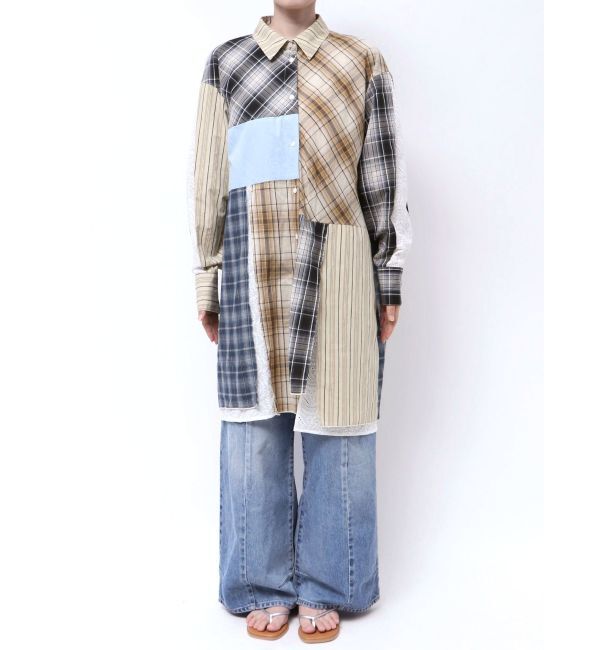 Ungrid「ビッグシルエットリメイクチェックシャツ」|シャツ・ブラウス|
