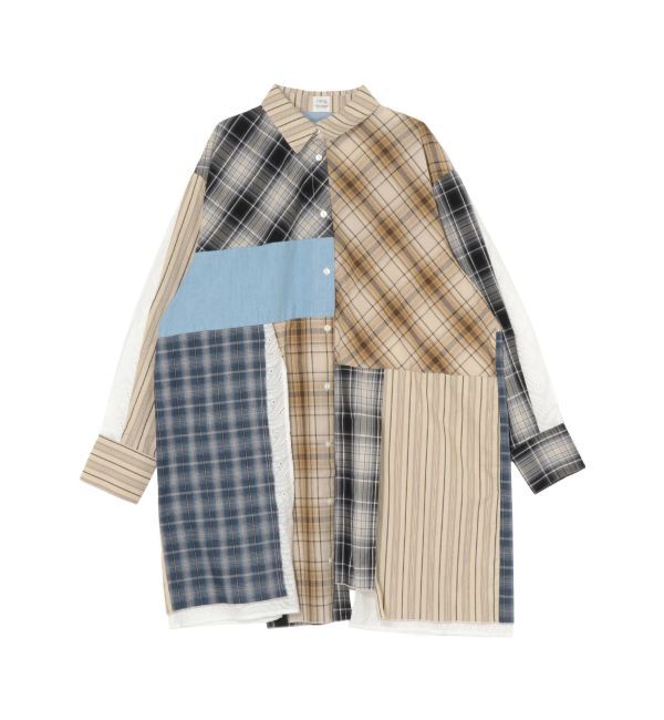 Ungrid「ビッグシルエットリメイクチェックシャツ」|シャツ・ブラウス|