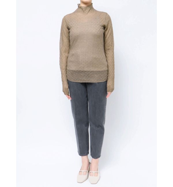 LAGUNAMOON「シアーブロックチェックニットプルオーバー」|ニット・セーター|