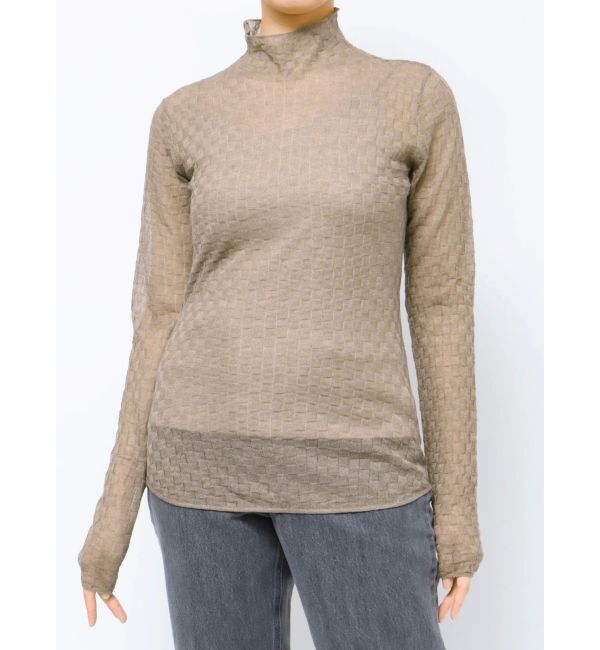 LAGUNAMOON「シアーブロックチェックニットプルオーバー」|ニット・セーター|