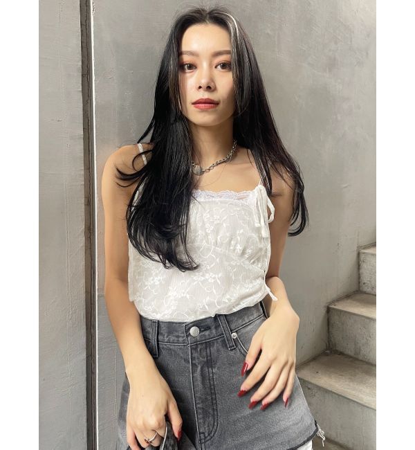 EVRIS「リボンキャミレースチュニック」|キャミソール|