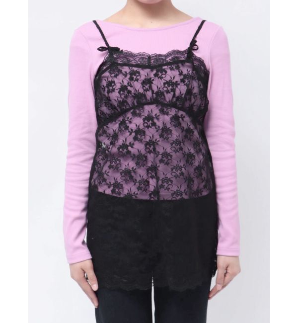 EVRIS「リボンキャミレースチュニック」|キャミソール|