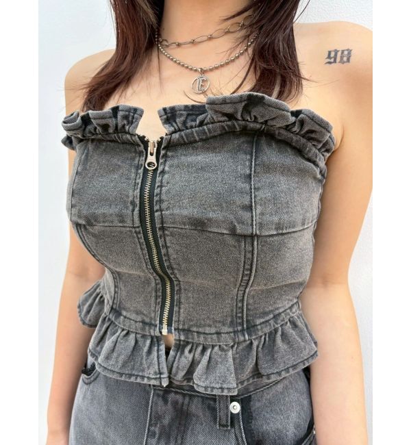 EVRIS「デニムフリルビスチェ」|その他|