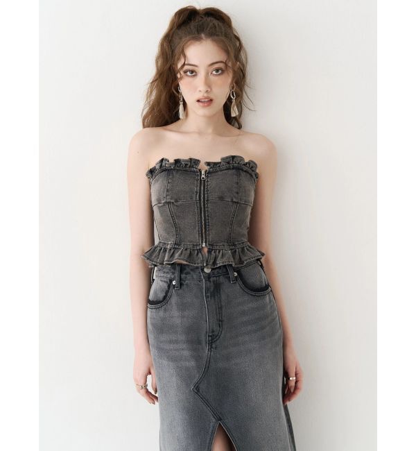 EVRIS「デニムフリルビスチェ」|その他|