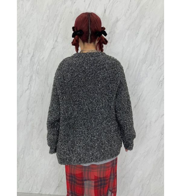 jouetie「ラメシャギーVネックカーデ」|カーディガン|