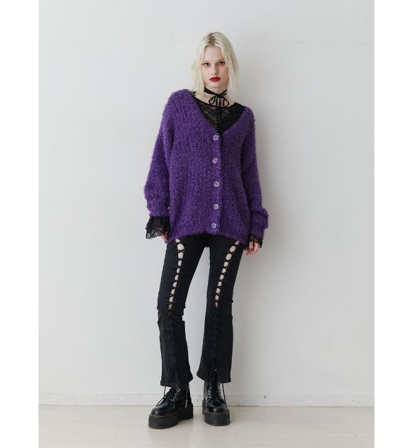 jouetie「ラメシャギーVネックカーデ」|カーディガン|