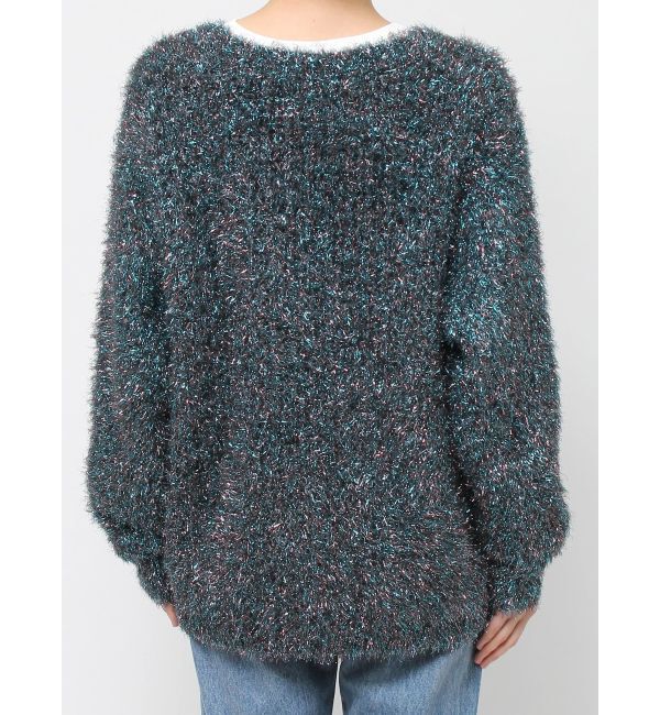 jouetie「ラメシャギーVネックカーデ」|カーディガン|