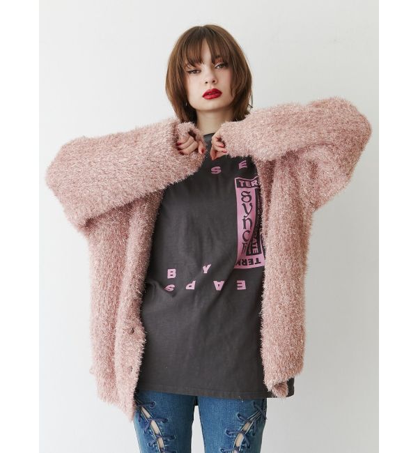 jouetie「ラメシャギーVネックカーデ」|カーディガン|