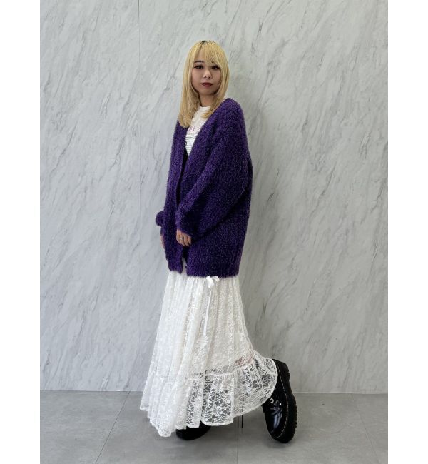 jouetie「ラメシャギーVネックカーデ」|カーディガン|