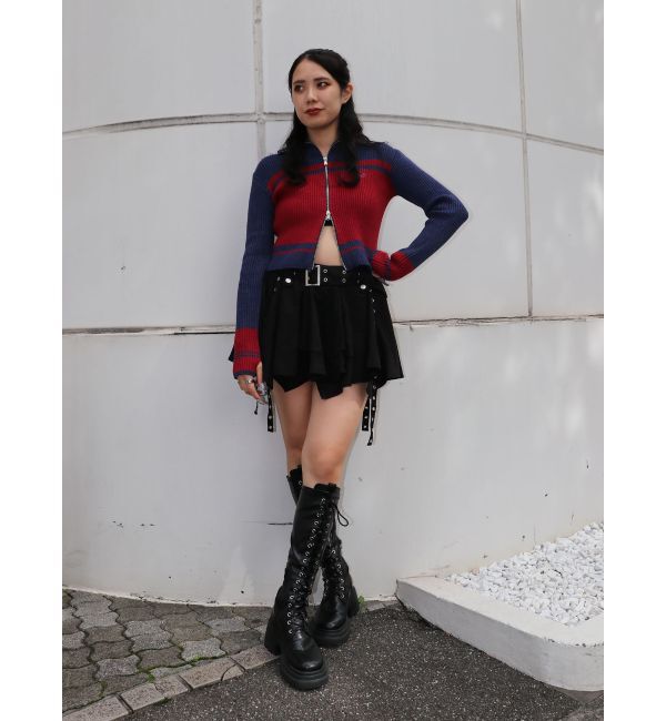 jouetie「ラインハイネックジップカーデ」|カーディガン|