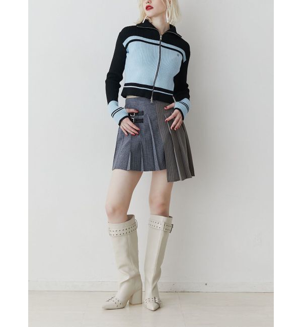 jouetie「ラインハイネックジップカーデ」|カーディガン|