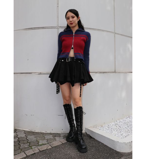 jouetie「ラインハイネックジップカーデ」|カーディガン|