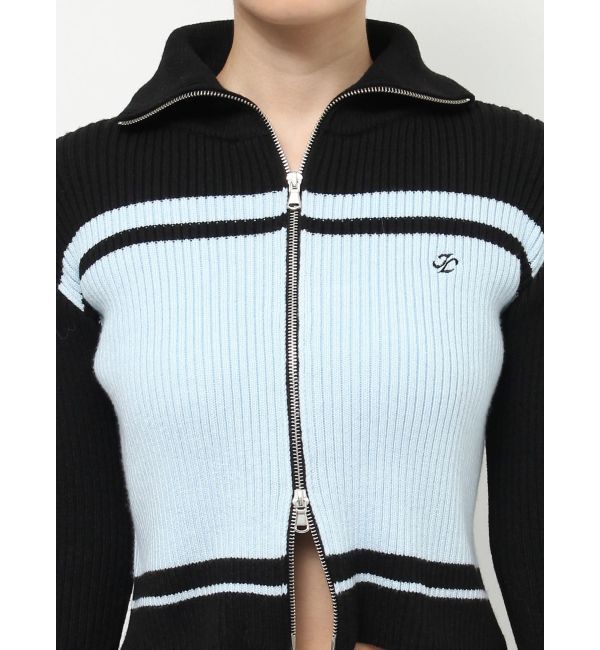 jouetie「ラインハイネックジップカーデ」|カーディガン|