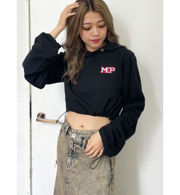 GYDA「【みちょぱコラボ】MCPスピンドルショートスウェットパーカー」|パーカー|ブラック