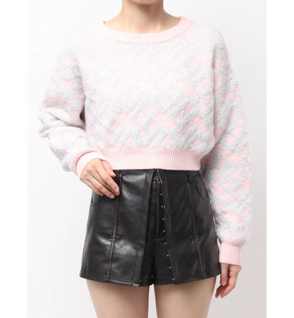 GYDA「GGチェーンロゴラメニットトップス」|ニット・セーター|