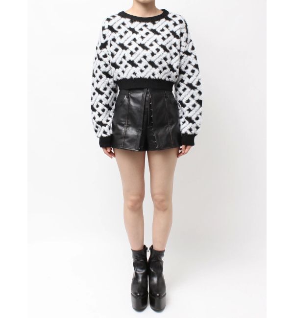 GYDA「GGチェーンロゴラメニットトップス」|ニット・セーター|