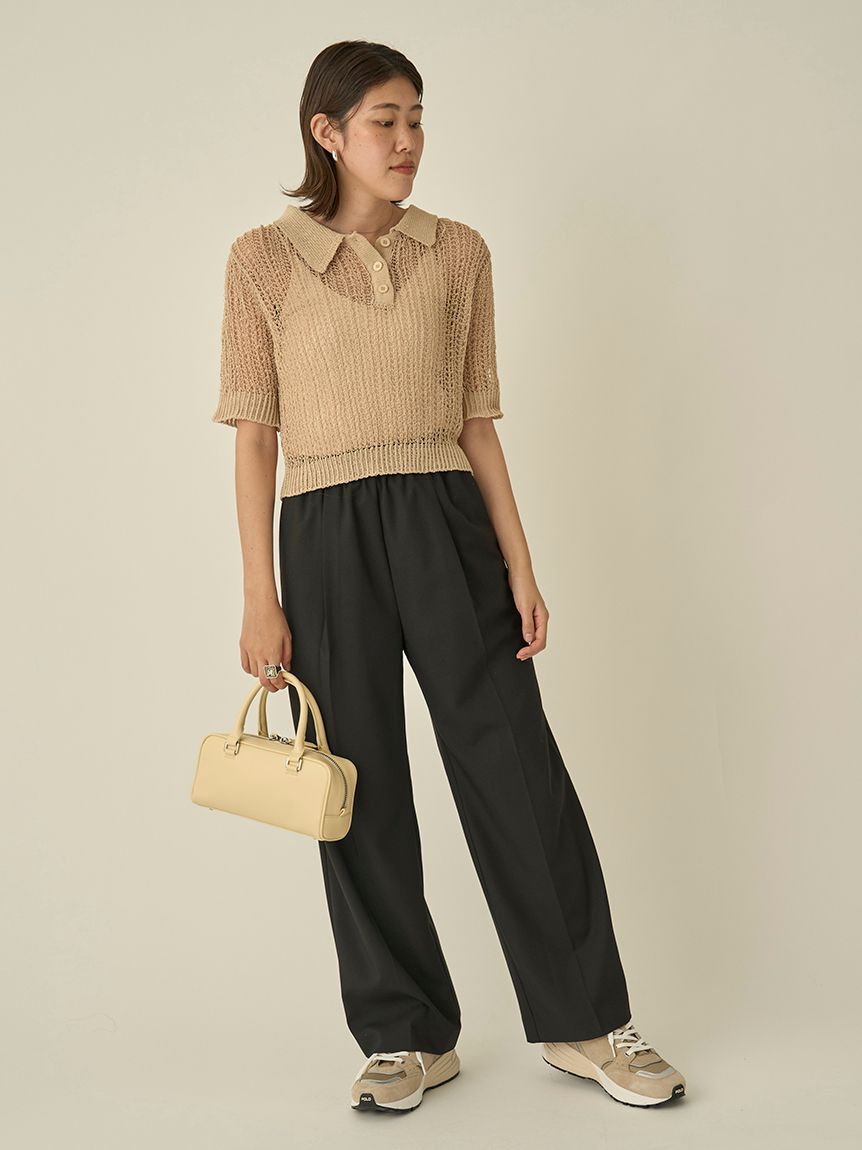 emmi atelier「【10th】emmiロゴジャガードゴムタックパンツ」|チノ|