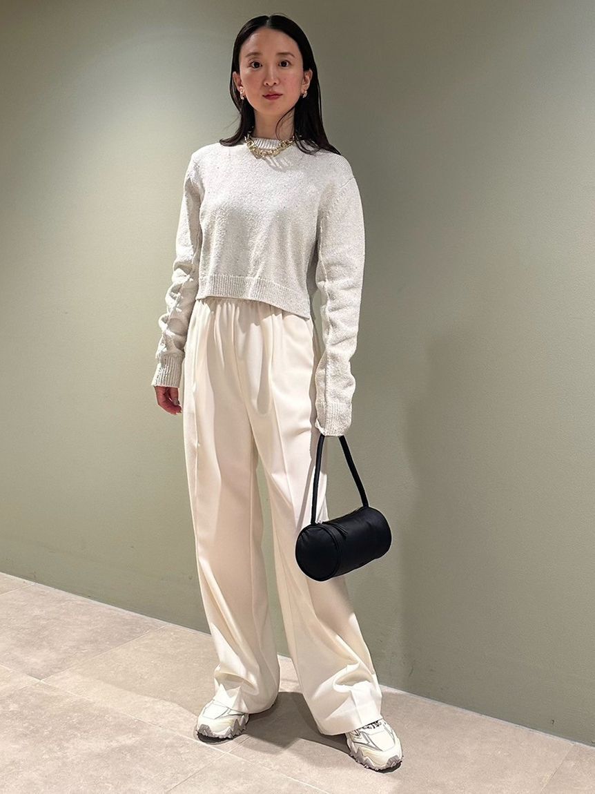 emmi atelier「【10th】emmiロゴジャガードゴムタックパンツ」|チノ|