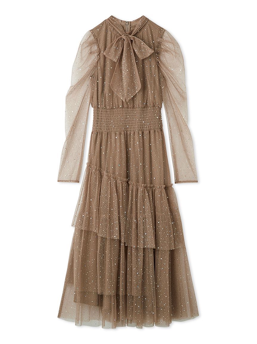 FURFUR「ロングスリーブラメチュールドレス」|ドレス|