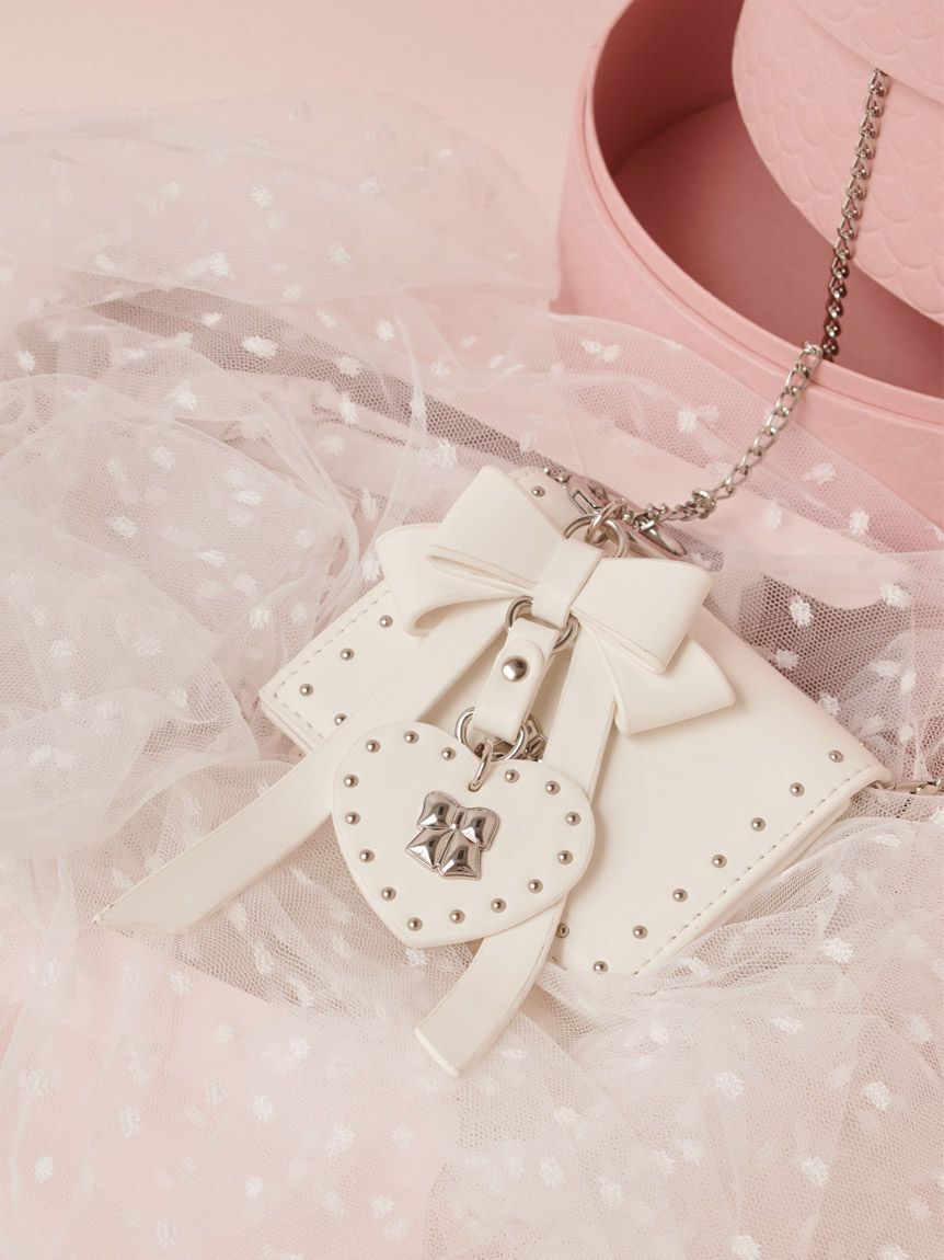 FURFUR「【限定カラー】リボンカシメバッグチャーム」|キーケース|WHT