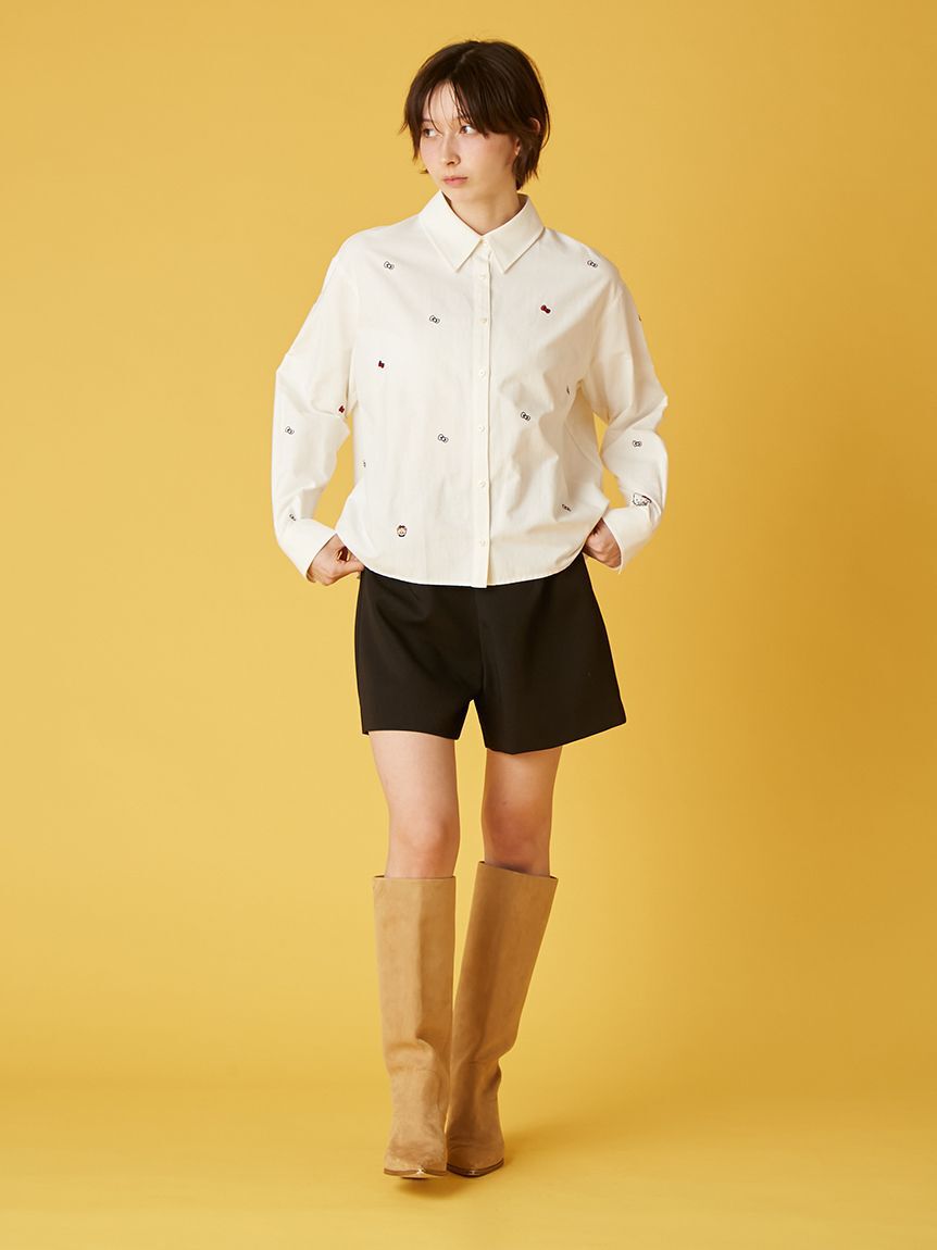 FURFUR「HELLO KITTYリボン刺繍シャツ」|シャツ・ブラウス|