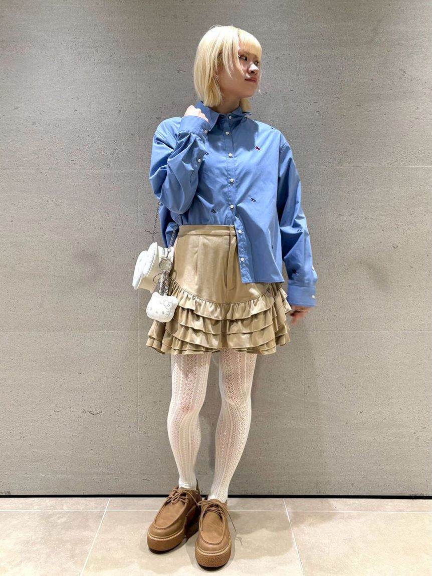 FURFUR「HELLO KITTYリボン刺繍シャツ」|シャツ・ブラウス|