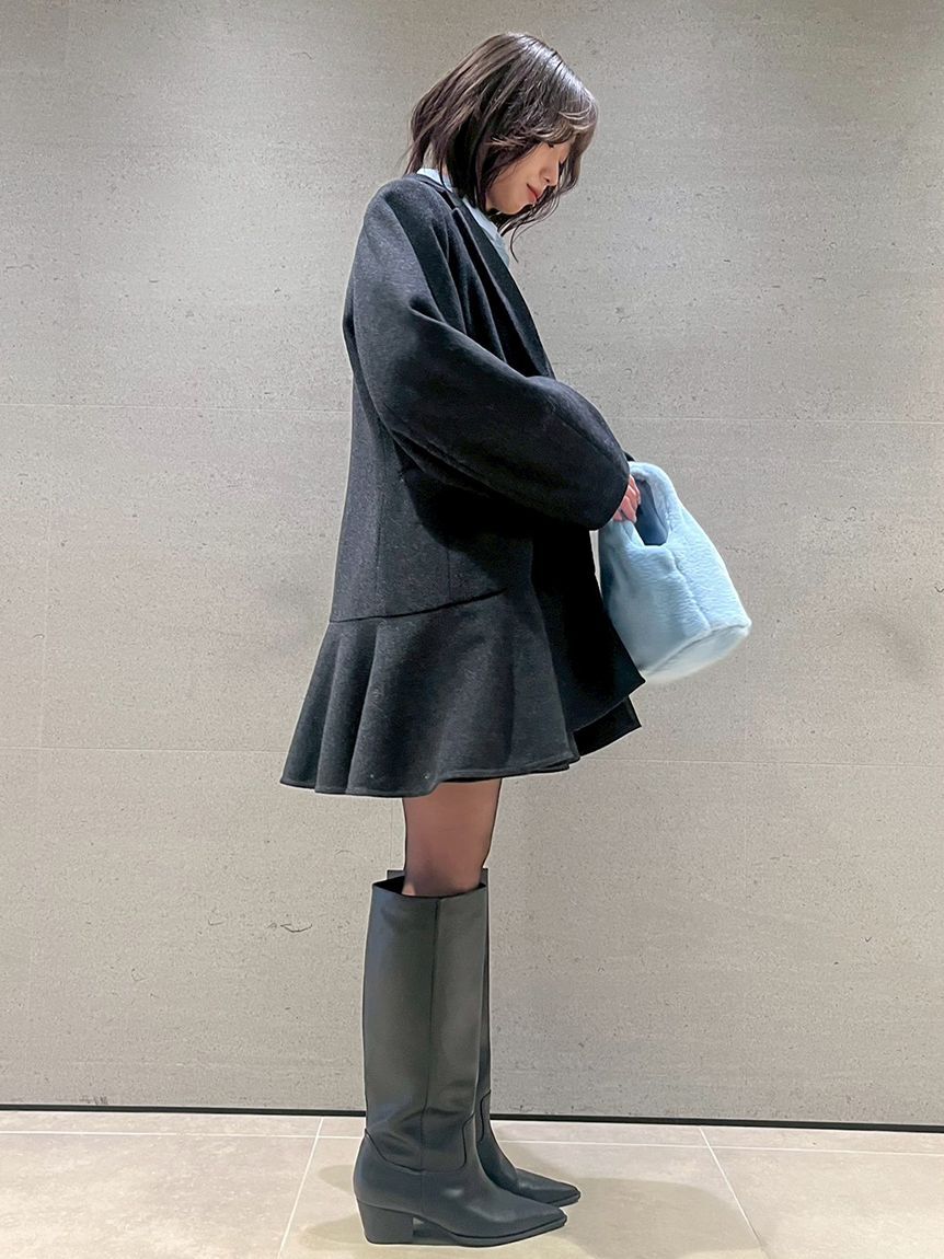 FURFUR「ツイードフレアドレスコート」|チェスターコート|