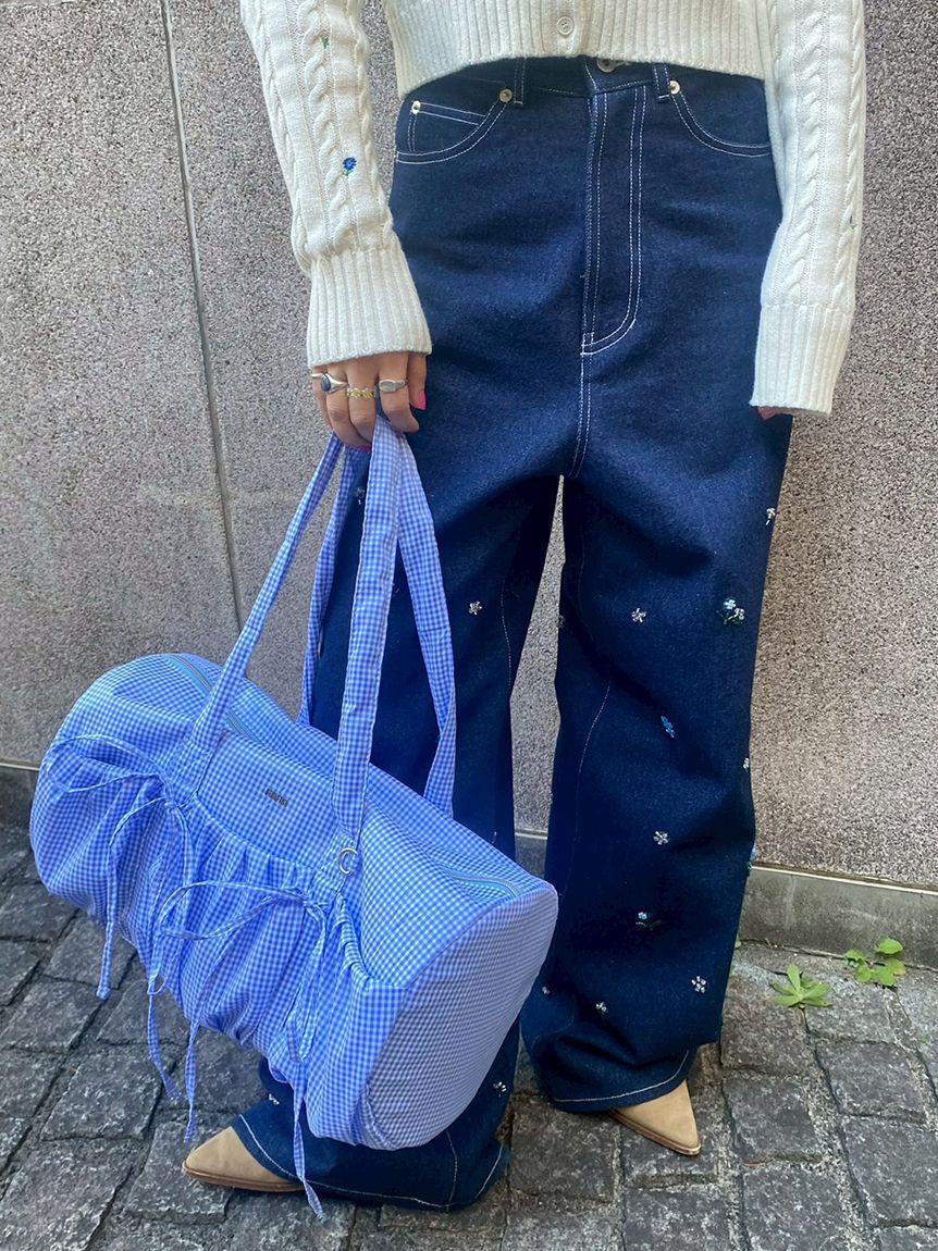 FURFUR「ビーズ刺繍デニムパンツ」|デニム|