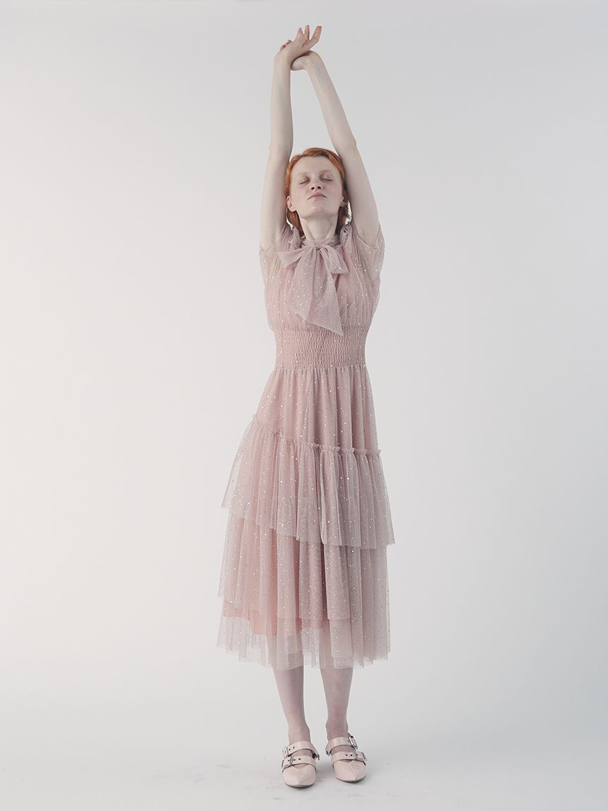 FURFUR「【限定サイズ】ハーフスリーブラメチュールドレス」|ドレス|