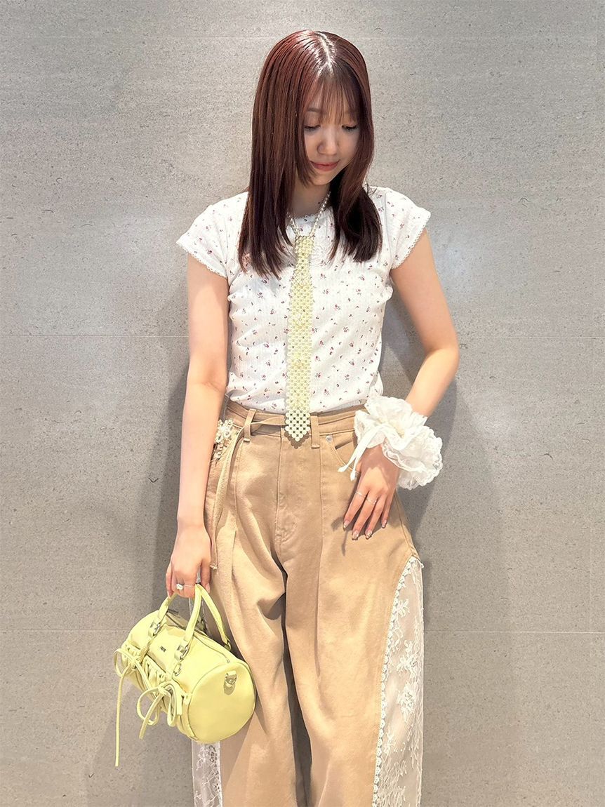 FURFUR「【WEB限定カラー】レースワッペンコンパクトTシャツ」|Tシャツ・カットソー|