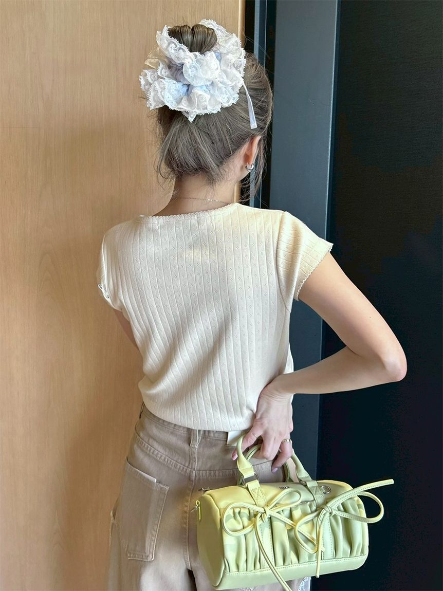 FURFUR「【WEB限定カラー】レースワッペンコンパクトTシャツ」|Tシャツ・カットソー|